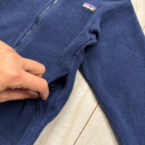 Patagonia Baby Synchilla Cardigan Hoody Toddler Size 4T Fleece Jacket Navy - Picture 3 of 7